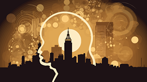 The Power of, AI, Innovative thinking, Boston skyline, art deco, vector