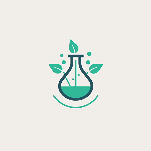 a minimalistic flat vector logo for a chemistry lab with a sustainability approach