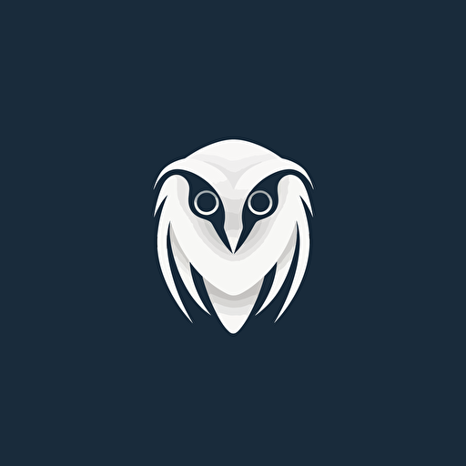 minimalist white barn owl mask, vector, logo