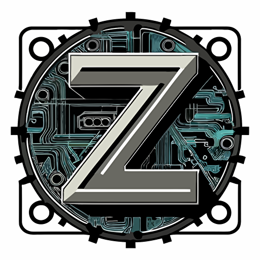 a lettermark of 2 letters Z and Z for a tech company, modern, vector,