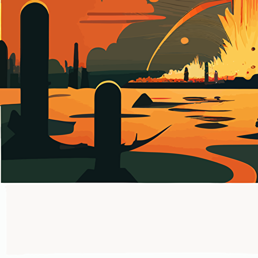 atomic explosion vector image