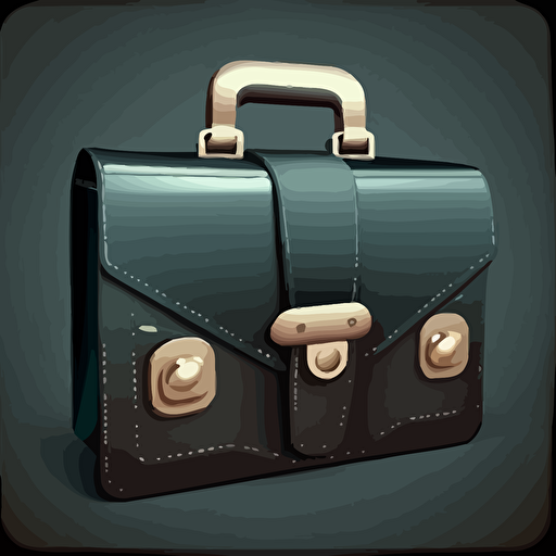 illustration of business briefcase. vector, moody, contrasting shadows.