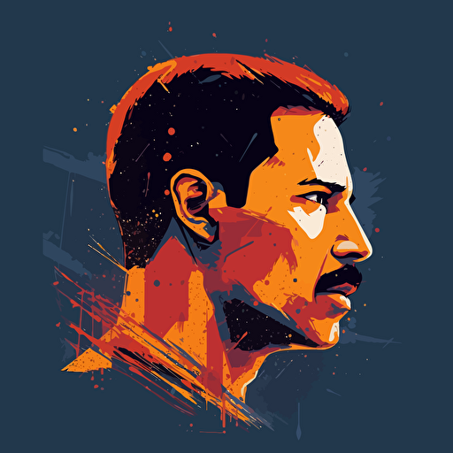 vector design of Freddy mercury