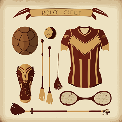 vector image of quidditch equipment