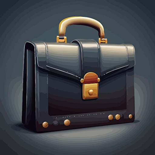 illustration of business briefcase. vector, moody, contrasting shadows.