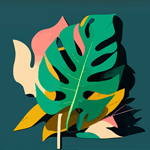 a single leaf, vector art, 2D, inspired by Matisse painting ls