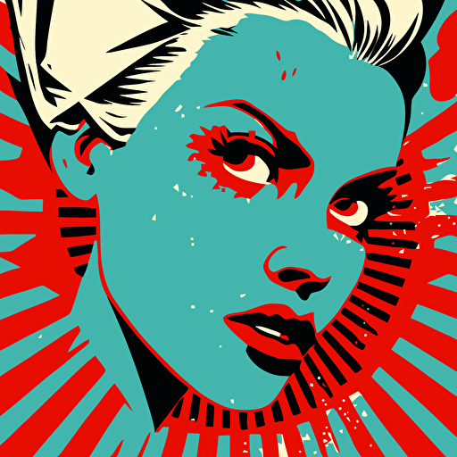 Popart propaganda vector face close up