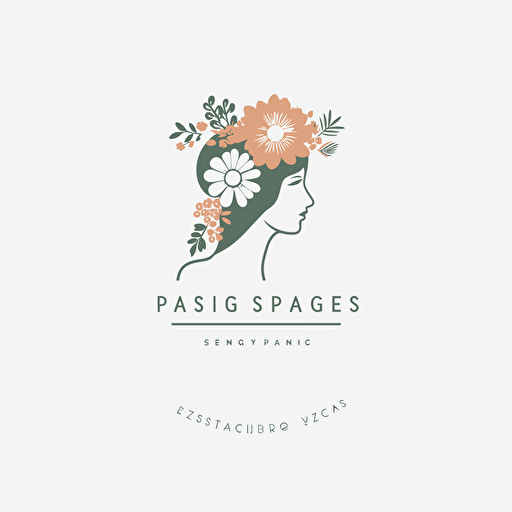 logo for wedding floral design company called "Paige's Floral Design", target audience engaged women in their 20s and 30s, white background, logo style, flat vector, style simple, modern, outline