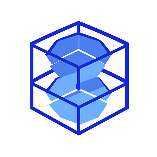 hive, minimalist, vectorial, icon, white background, klein blue