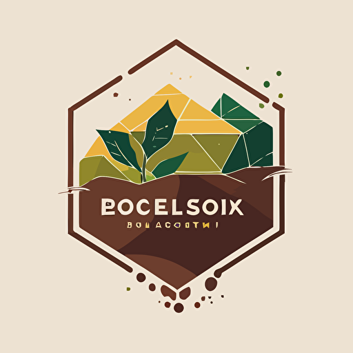 vector minimalist polygon modern logo for a soil ecology laboratory