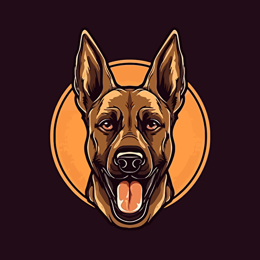 Logo vectoriel with funny malinois