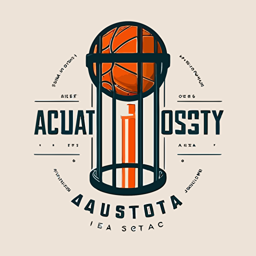 vector logo style basketball academy IQ label on the basketball test tube minimalistic