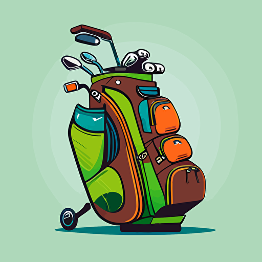 golfbag cartoon 2d vector
