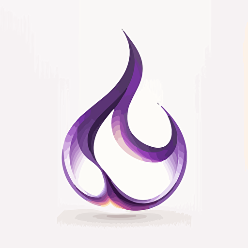 minimalist, logo, infinity symbol, small flame, white background, purple, vector, no shadows