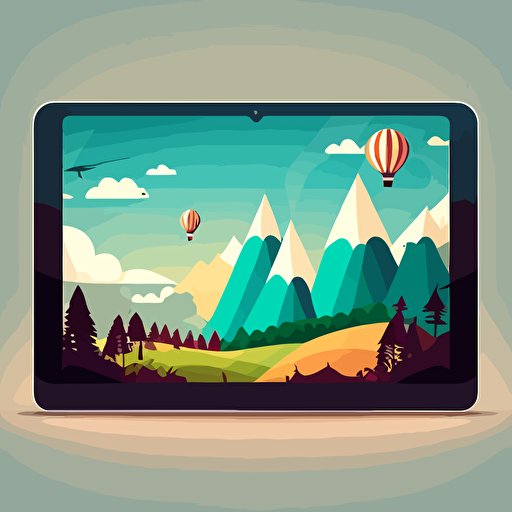 tablet device landscape vector design
