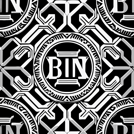 balmain logo SEAMLESS patten black and white vector diaognal repeat no space in between motif