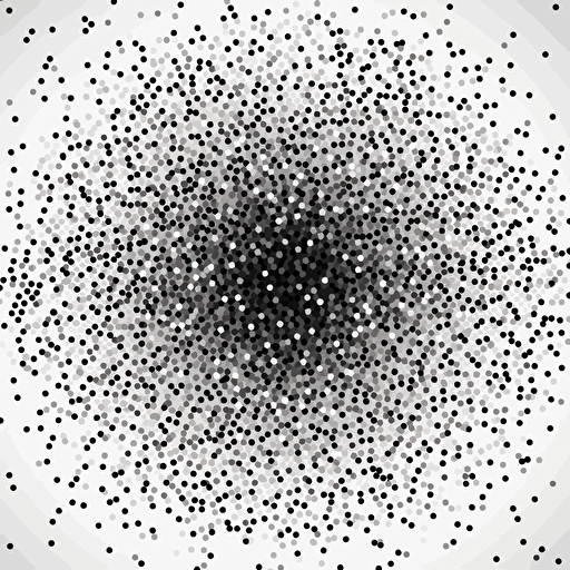 1 millions spaced vector sharp black dots on a white background