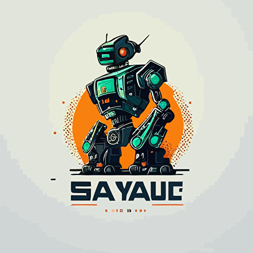 simple vector robot logo, style Sagi Haviv