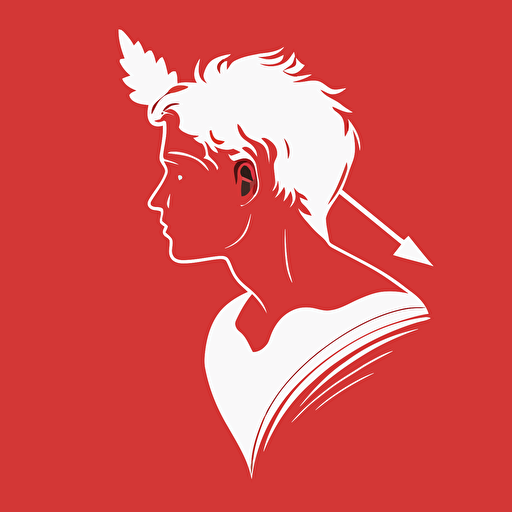 simple vector art of cupid en profil