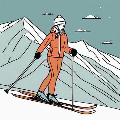 a woman skiing
