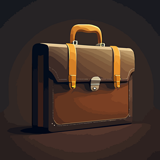 illustration of a quirky briefcase. Vector. Contrasting shadows. Moody.