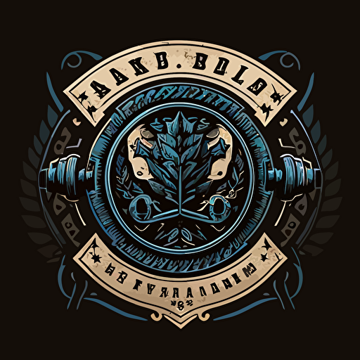 a vector logo for a gym, barbell, hydro 74 style