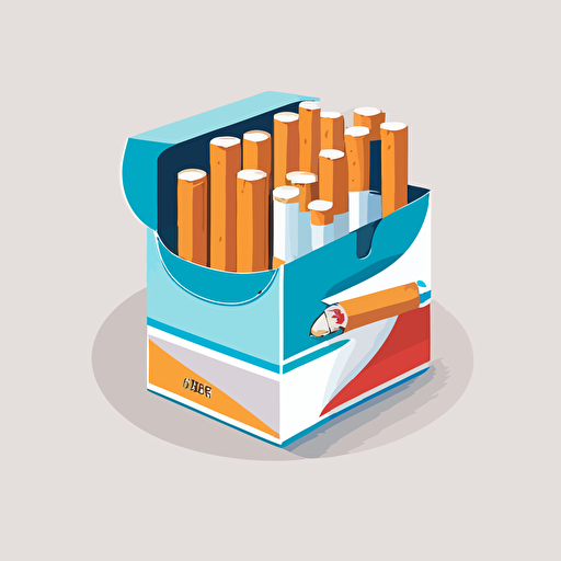 10 cigarettes,still life,white background,,Flat Illustration Style,cartoon,Vector
