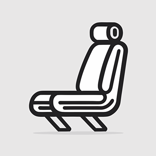 vehicle seating icon, outline in black only vector design