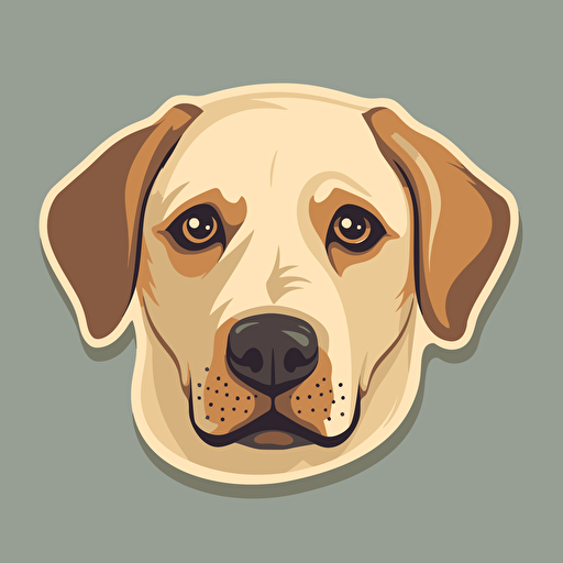 cute labrador retriever dog flat vector, sticker