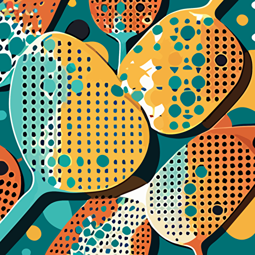 detailed vector illustration design pattern with pickleball racquets abstract