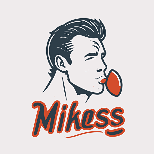 Mr. Kisses, simple, sports logo style, white background, vector