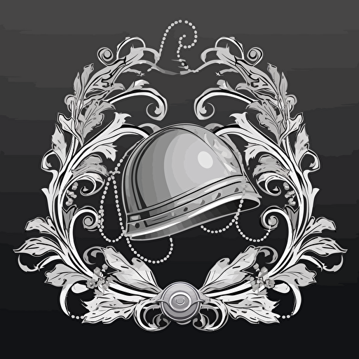 academic filigree, vector art , simple greyscale