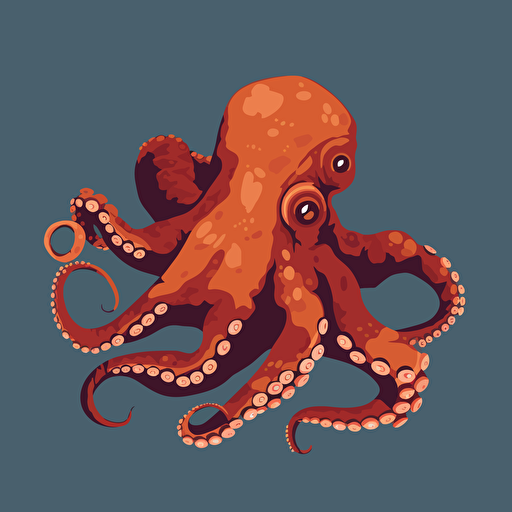 giant pacific octopus, minimalist, vector