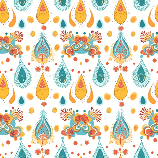 white background light colors boho style pattern. vector art. cartoon. simple. clean. space