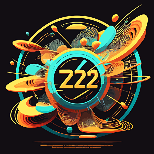 Surging buzzing tech logos zooming and spinning into the ether, and into and out of the internet in 2D vector art explainer video style ar 16:9