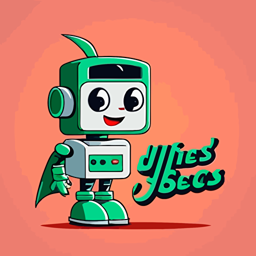 generate a modern and minimalist design of a logo featuring a fun and friendly cartoon robot assistant for doctors, in the style of the show the jetson's plus wess anderson, vector logo, simple clean logo, simple, 2d