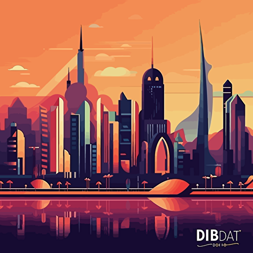 Dubai city background vector style
