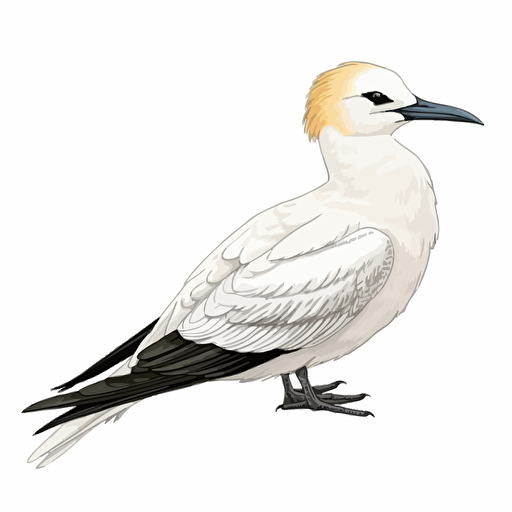 vector White-tailed tropicbird sitting white back ground