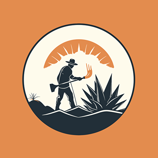 Logo, construction company, with an agave plant vector