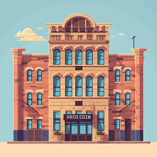 flat vector western building facade