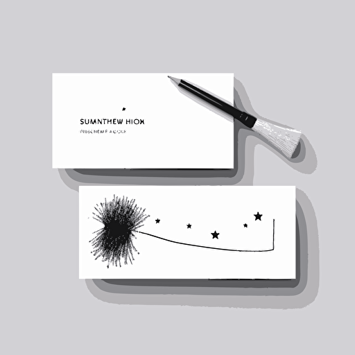 businesscard, cleaning company, vector, simple, minimalist, modern, white background, broom, stars, random text