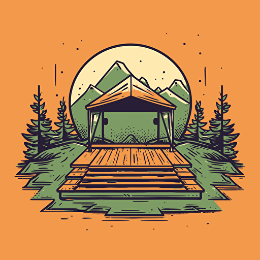 simple logo vector drawing of outdoor stage
