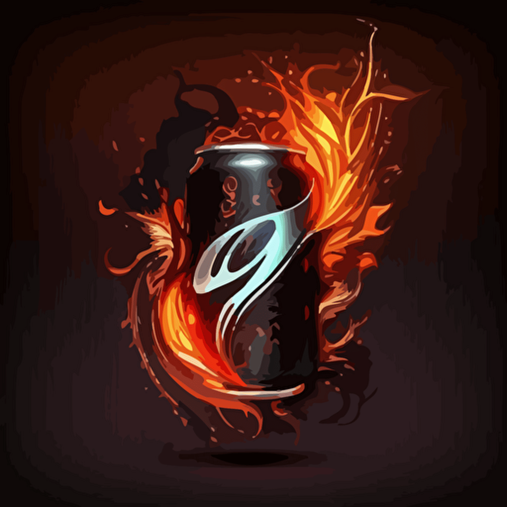 Vector logo, soda can with a flame