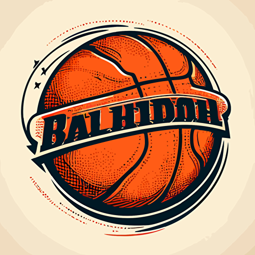vector art of basketball, logo, simple, cartoon