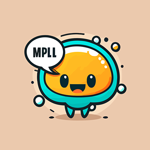 a mascot logo design of a n helper/support message bubble minimal simple educational modern vector