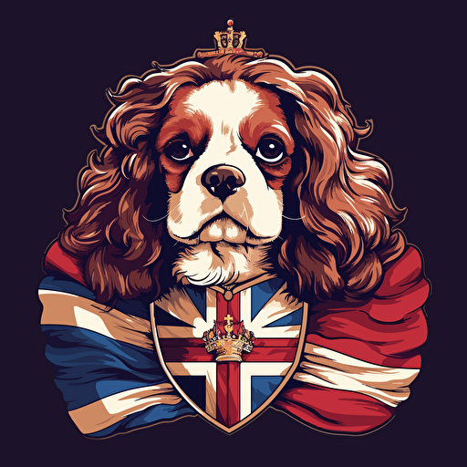 vector illustration of King Charles and the British flag in vivid colors
