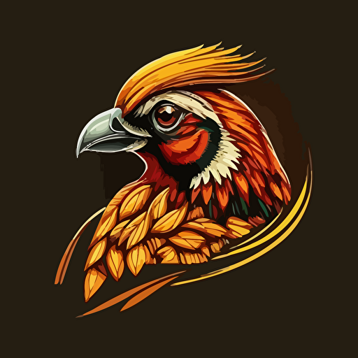 vector logo of golden pheasant for dog