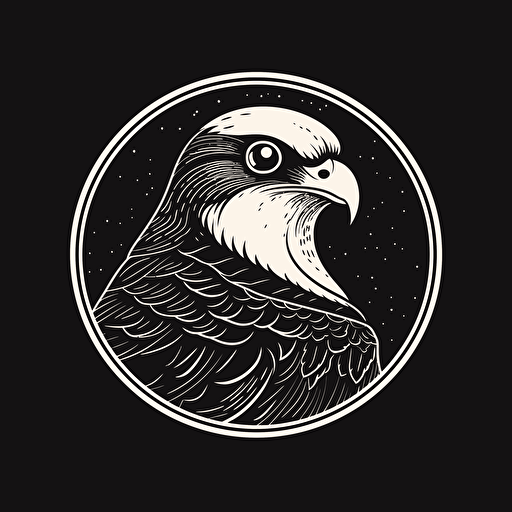 monochromatic logo for investment company, vector illustration of peregrine falcon