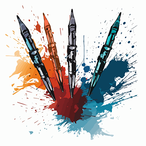 bright pen and ink fourishes vector style