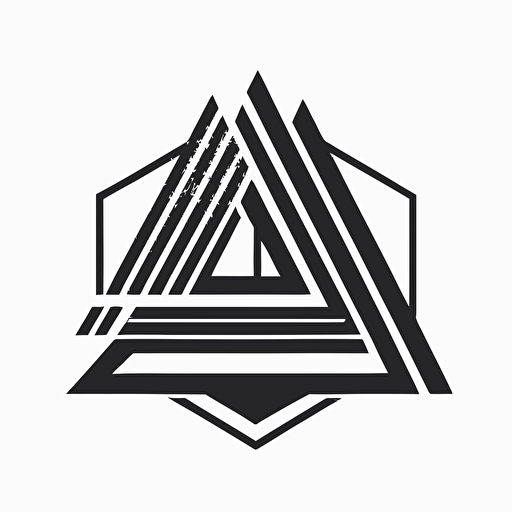 a geometric logo, vector style, simple, black and white